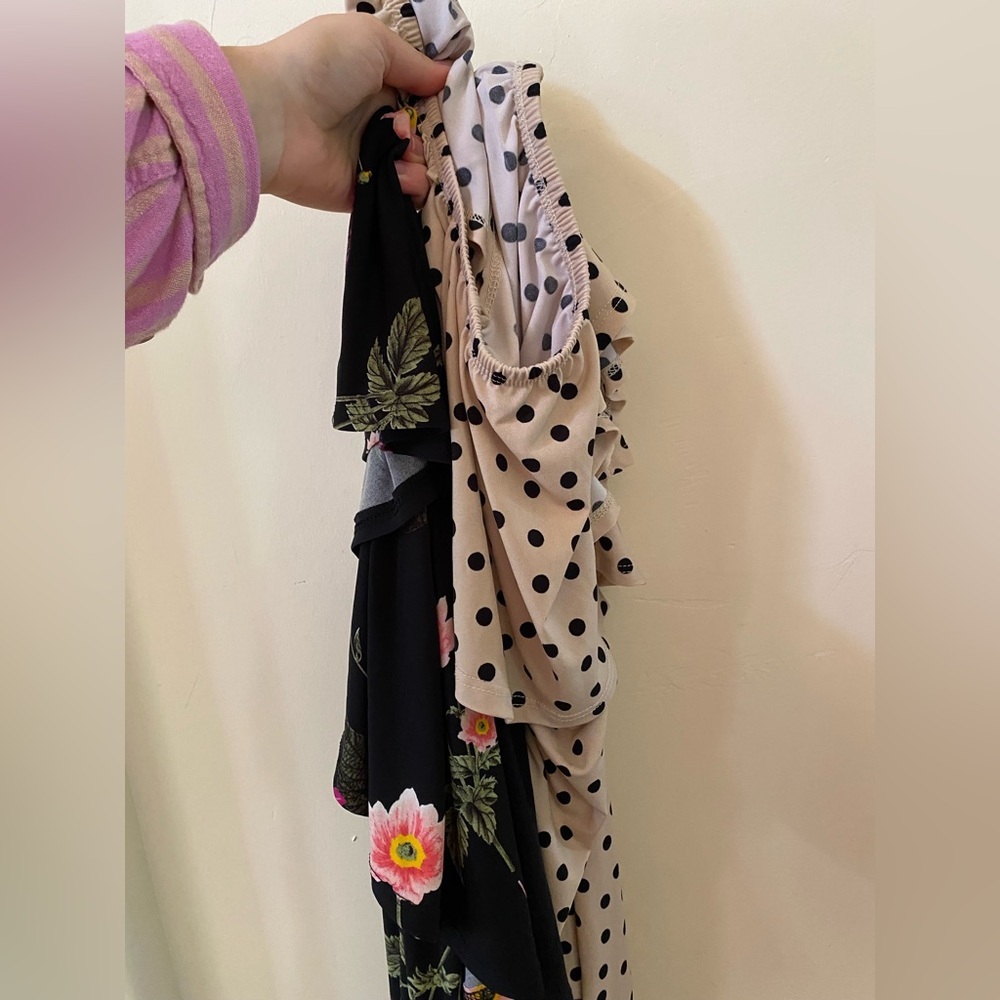 MyBump Luke 2:40 Maternity Dress Bundle (2) Floral & Polka Dot Ruffle Bodycon M - Picture 2 of 13